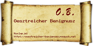 Oesztreicher Benignusz névjegykártya
